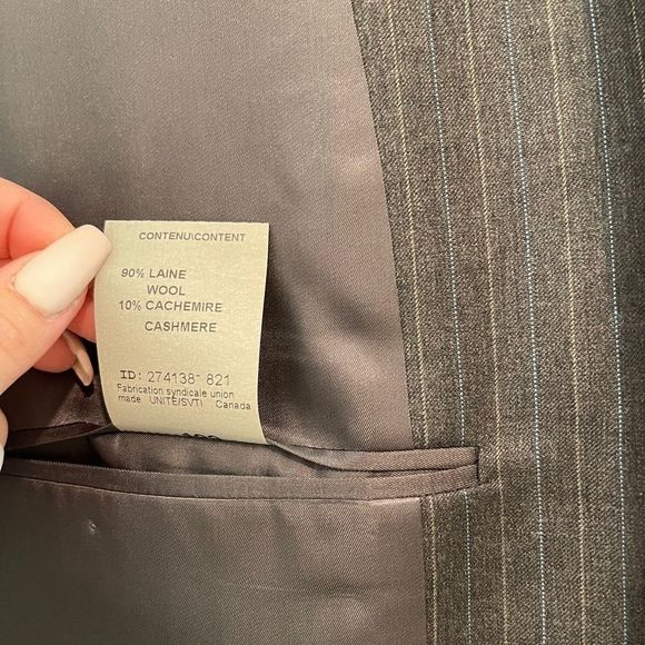 Arnold Brant Grey Pinstripe Suit Jacket and Pants Size 44R - Picture 10 of 16